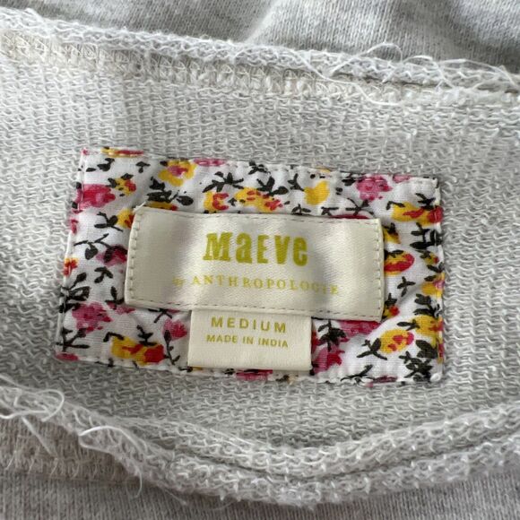 Maeve Anthropologie Sweater Women Medium Grey Pullover Boat Neck Sweatshirt Top - Picture 5 of 14